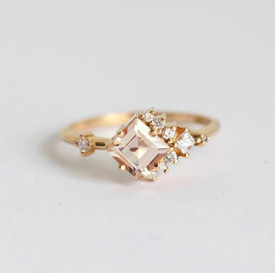 Prsten Princess Cut Morganita