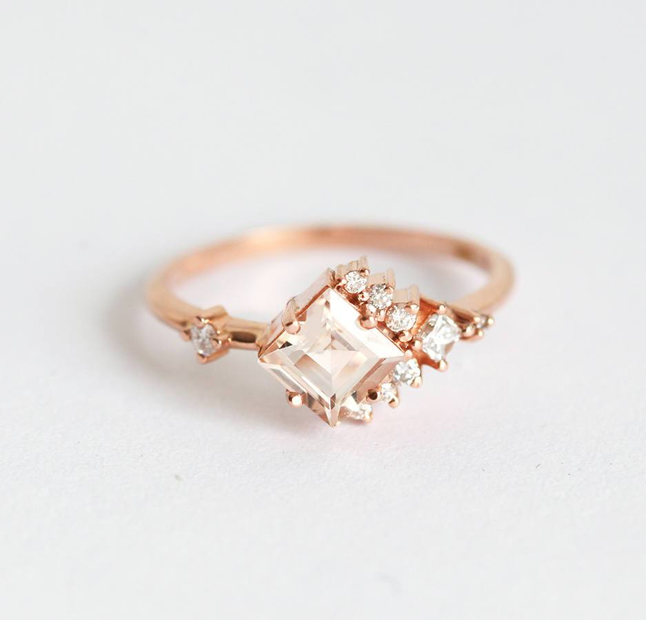 Prsten Princess Cut Morganita