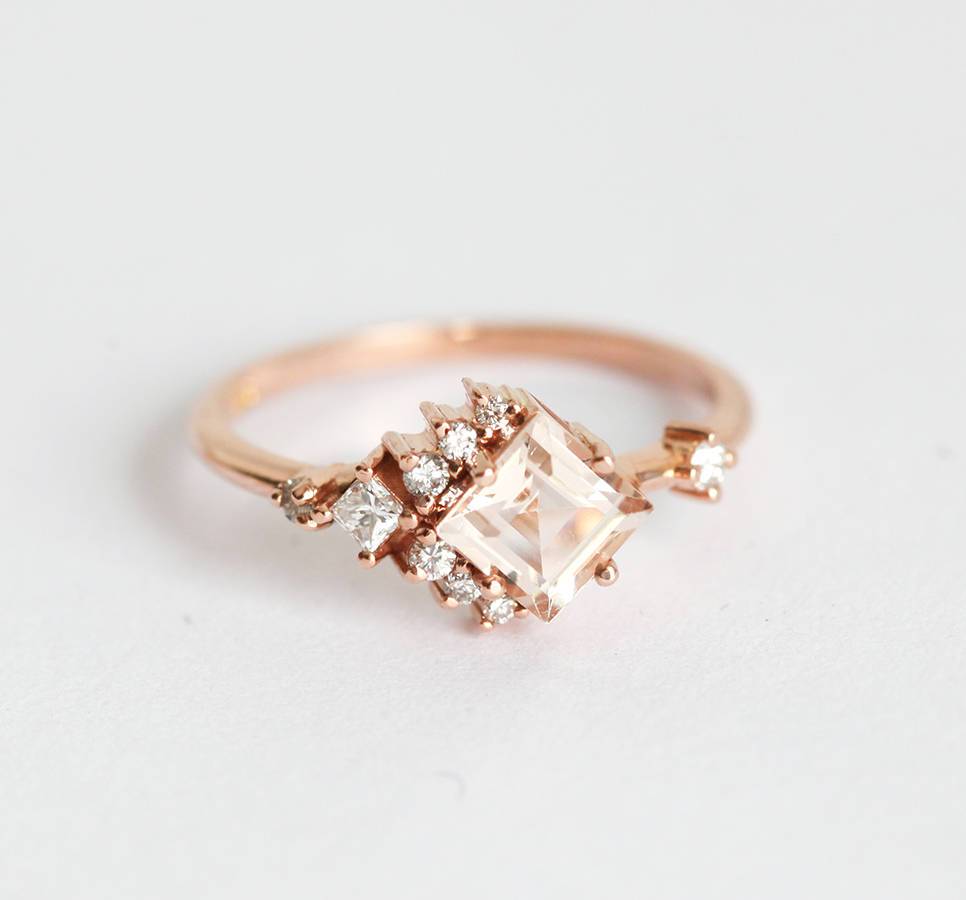 Prsten Princess Cut Morganita