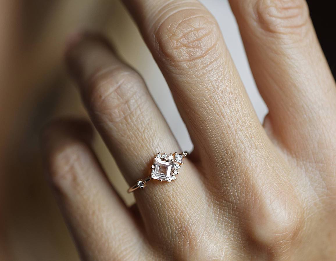 Prsten Princess Cut Morganita