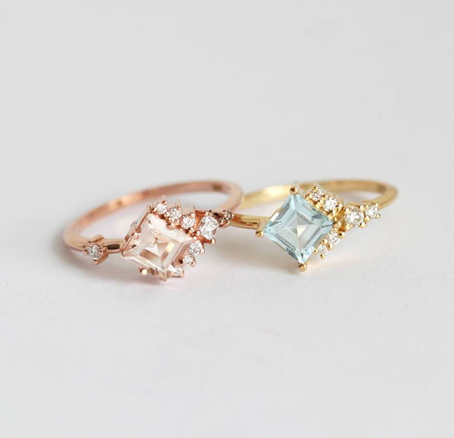 Prsten Princess Cut Morganita