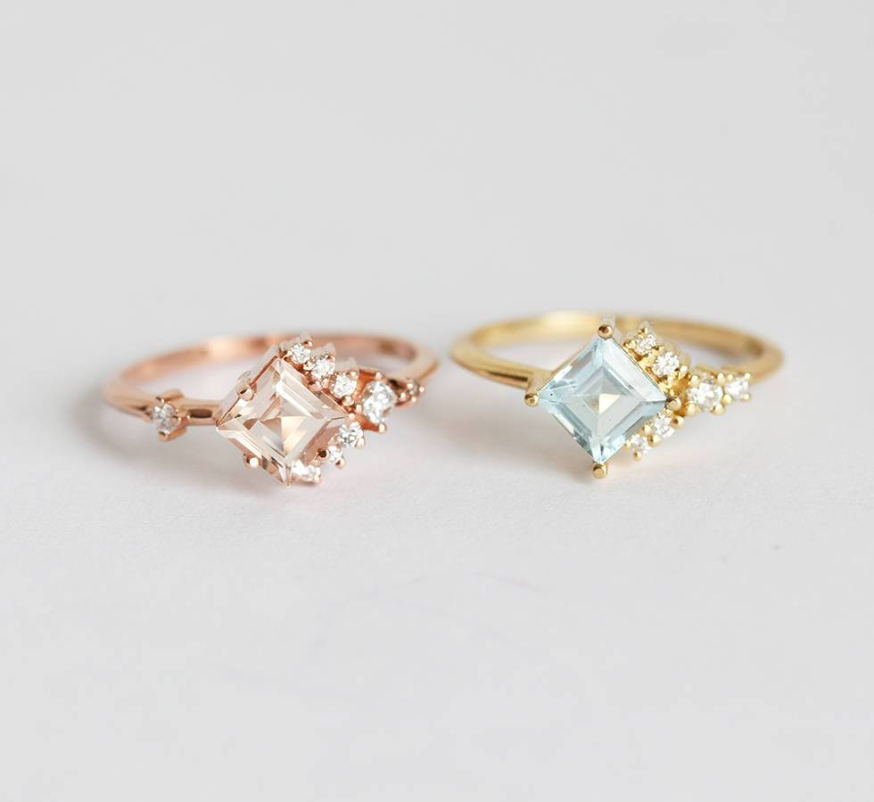 Prsten Princess Cut Morganita