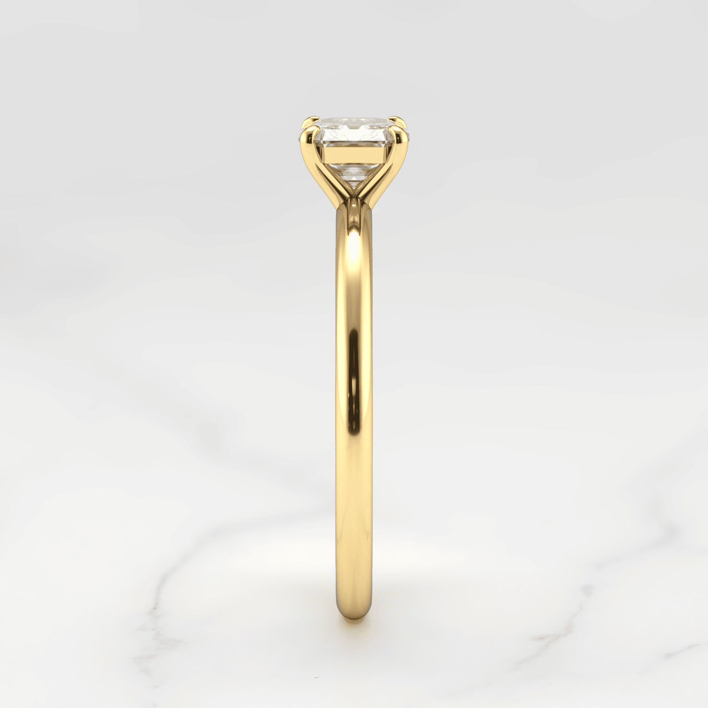 Asscher Cut Vhite Lab Diamond Solitaire Prsten