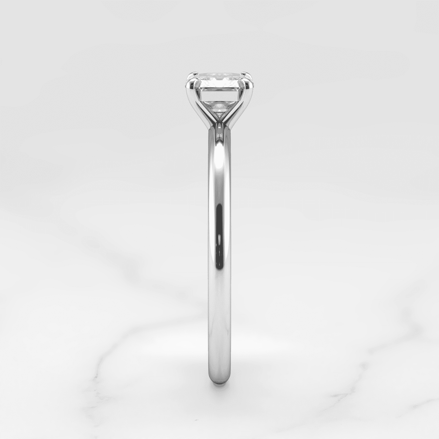 Asscher Cut Vhite Lab Diamond Solitaire Prsten