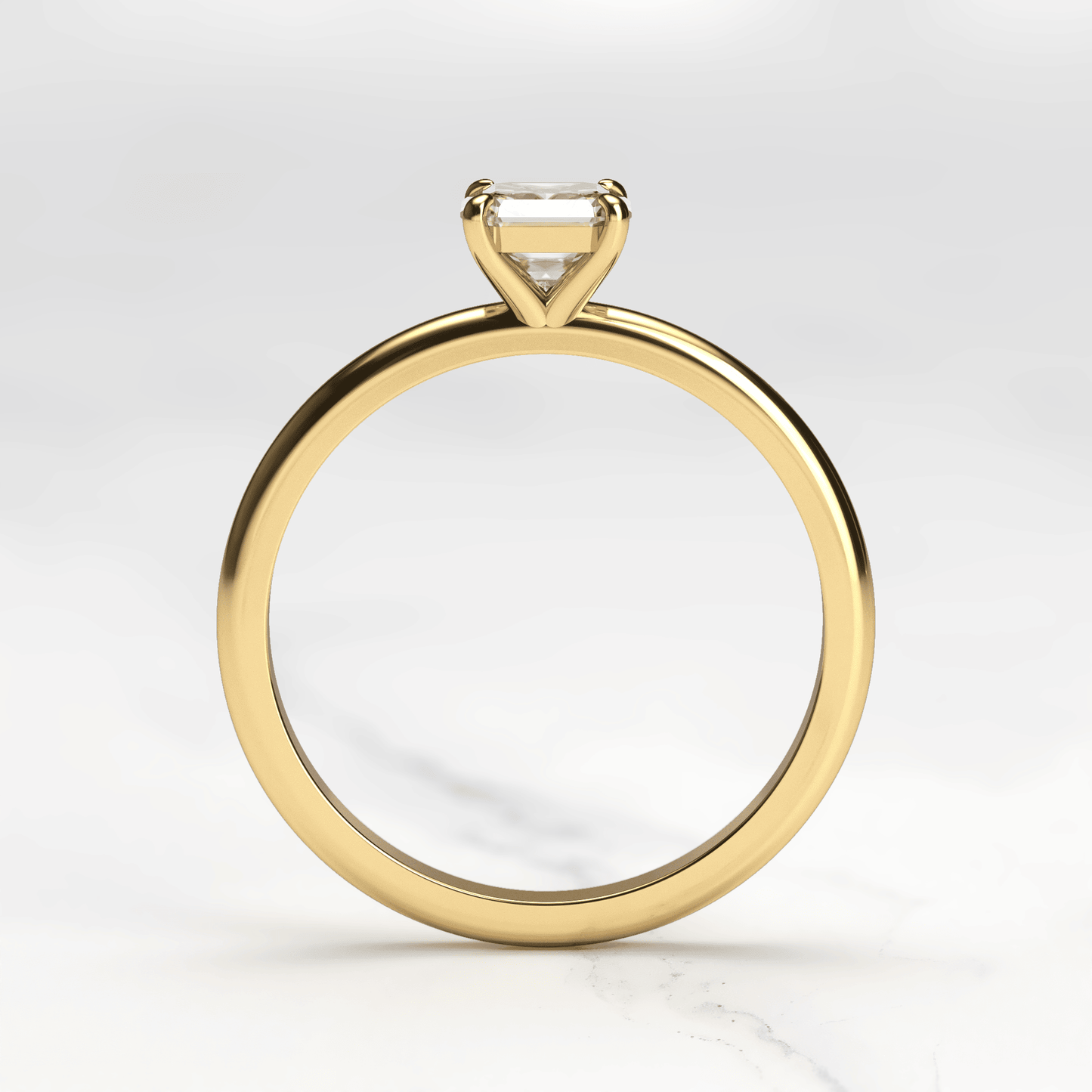 Asscher Cut Vhite Lab Diamond Solitaire Prsten