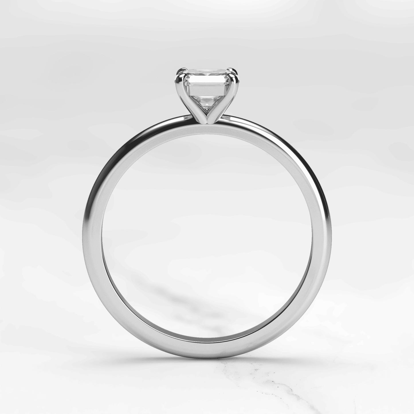 Asscher Cut Vhite Lab Diamond Solitaire Prsten