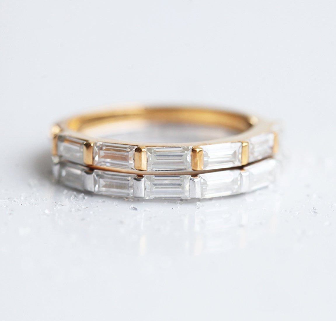 Baguette Vhite Diamond Eterniti Vedding Band
