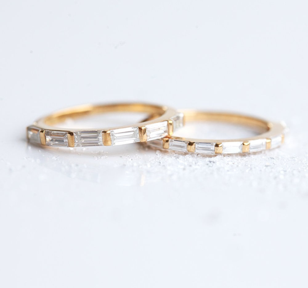 Baguette Vhite Diamond Eterniti Vedding Band