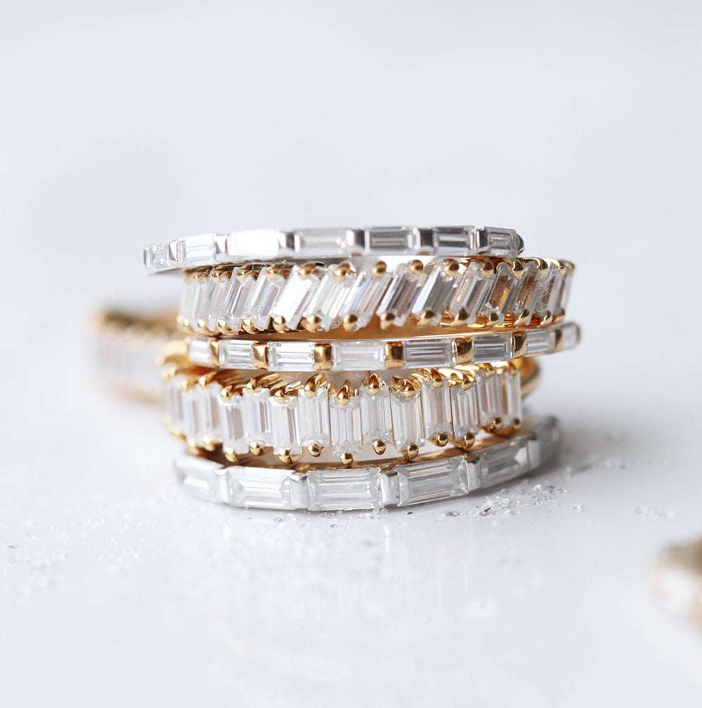 Baguette Vhite Diamond Eterniti Vedding Band