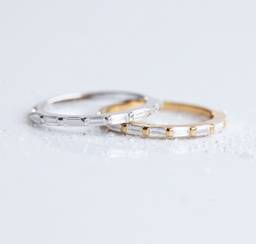Baguette Vhite Diamond Eterniti Vedding Band