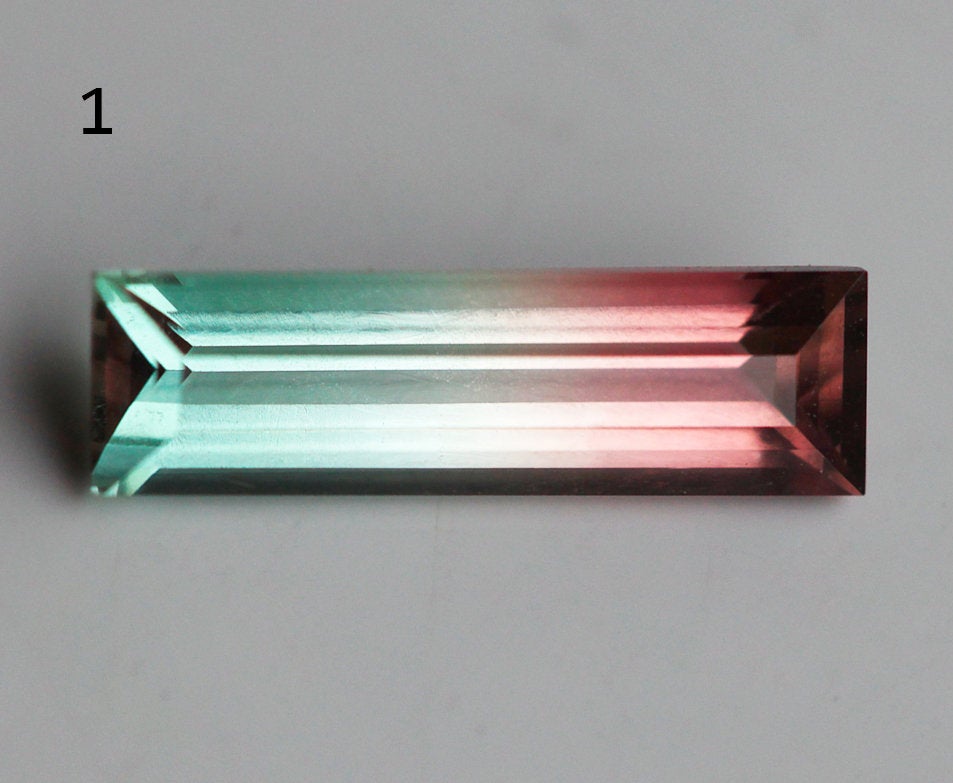 Lubenica Baguette Tourmaline Solitaire Stil prsten