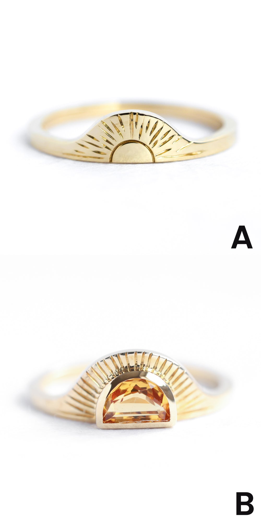 Celine Half Moon Sunstone prsten - Capucinne