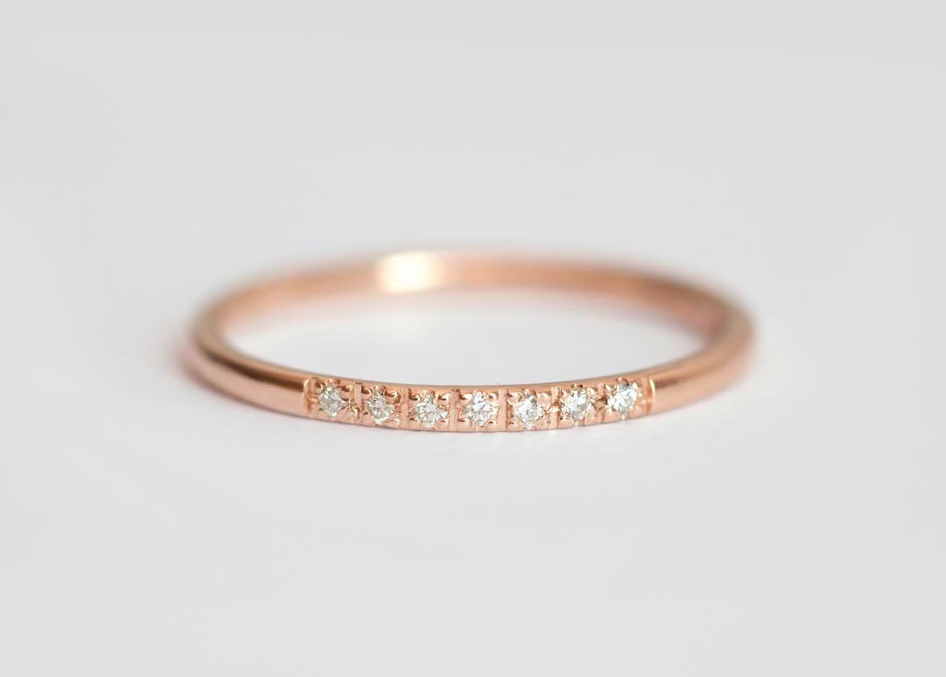 Okrugli beli dijamant Half Eterniti Vedding Band