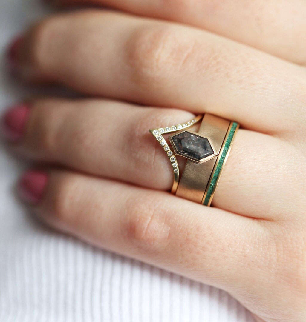 Evangeline Hekagon Diamond Ring Set-Capucinne