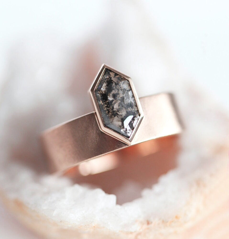 Evangeline Hekagon Diamond Ring Set-Capucinne