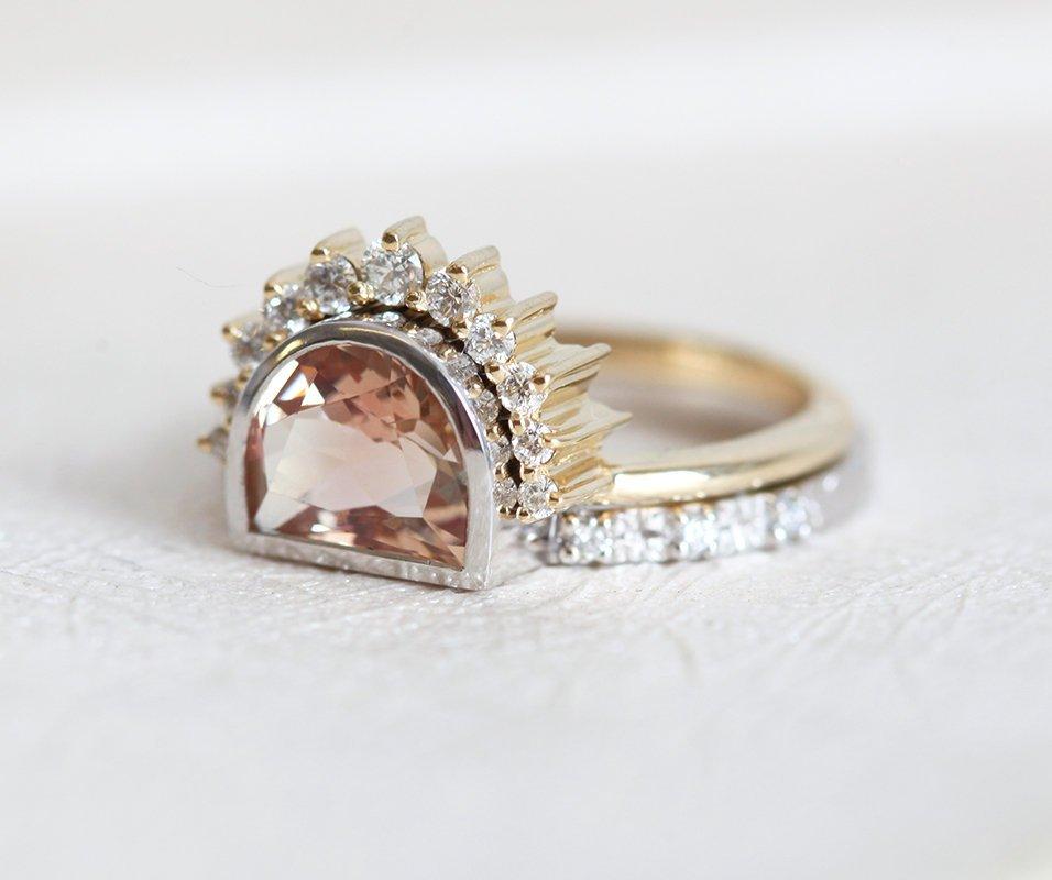 Giada Oregon Sunstone prsten, 14K zlatni prsten-Capucinne