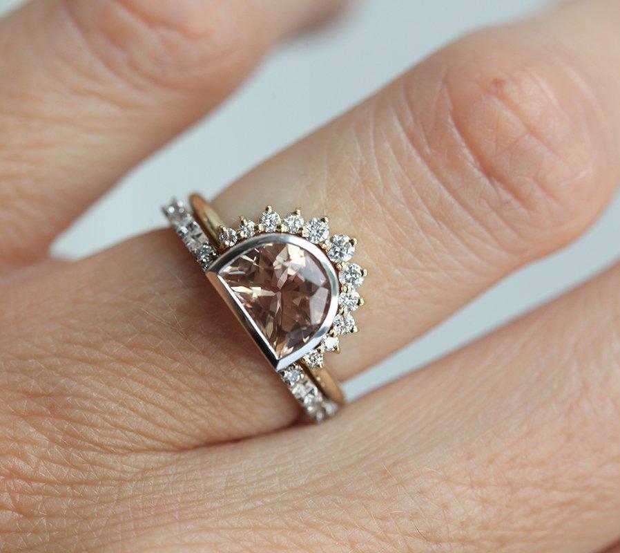 Giada Oregon Sunstone prsten, 14K zlatni prsten-Capucinne