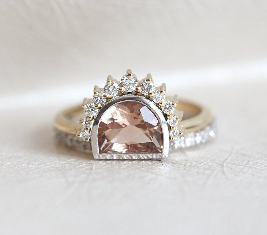 Giada Oregon Sunstone prsten, 14K zlatni prsten-Capucinne