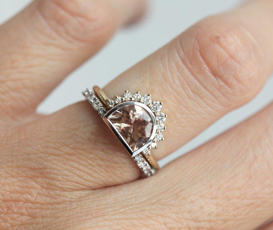 Giada Oregon Sunstone prsten, 14K zlatni prsten-Capucinne