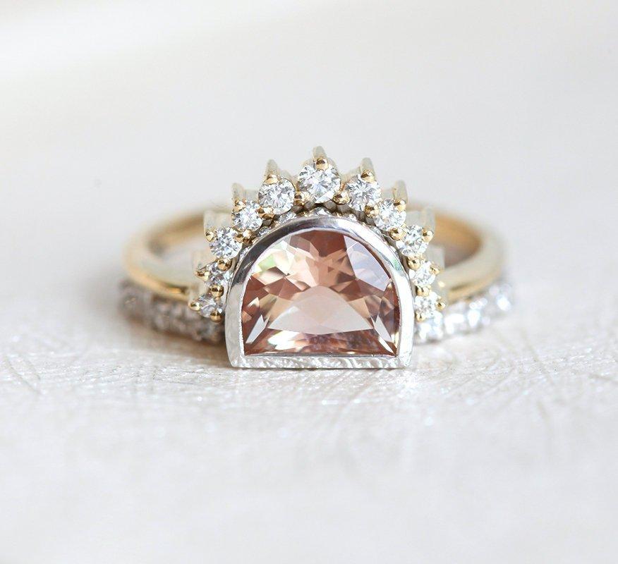 Giada Oregon Sunstone prsten, 14K zlatni prsten-Capucinne