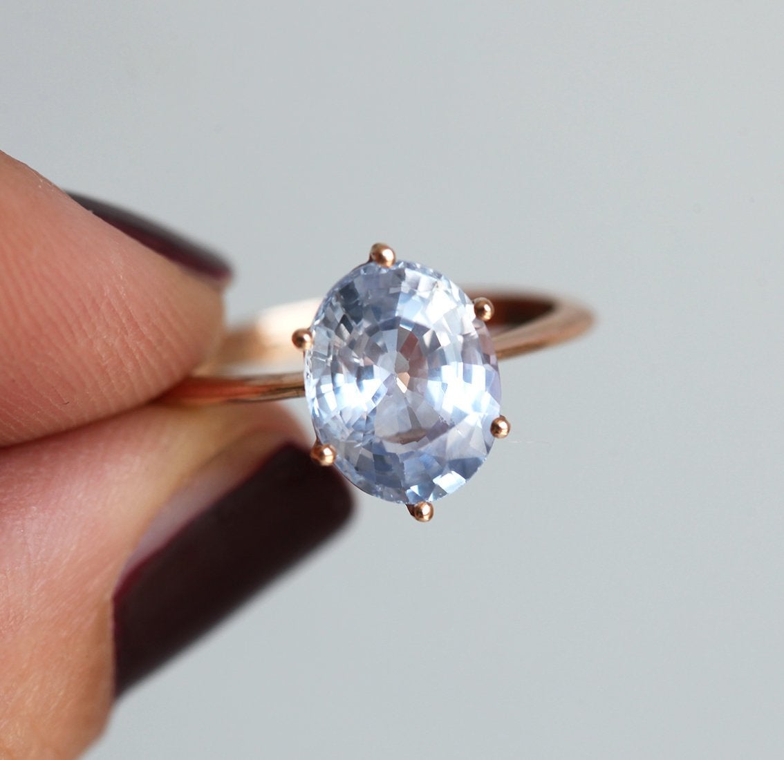 Jackie Lavender Sapphire Solitaire Prsten-Capucinne