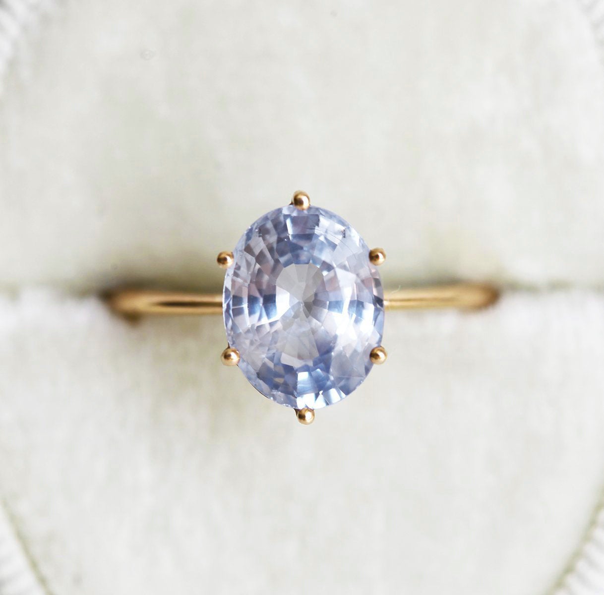 Jackie Lavender Sapphire Solitaire Prsten-Capucinne