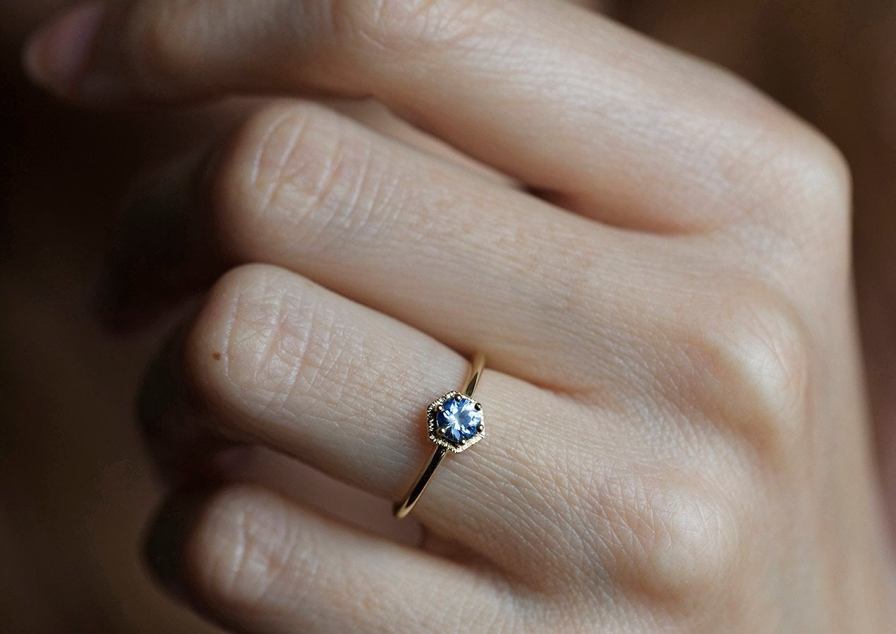 Jaida Blue Sapphire Ring-Capucinne