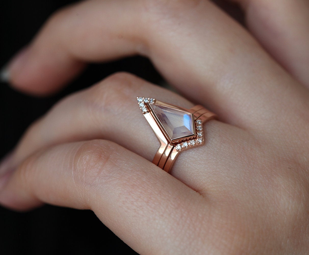 Set dijamantskog prstena Kite Moonstone