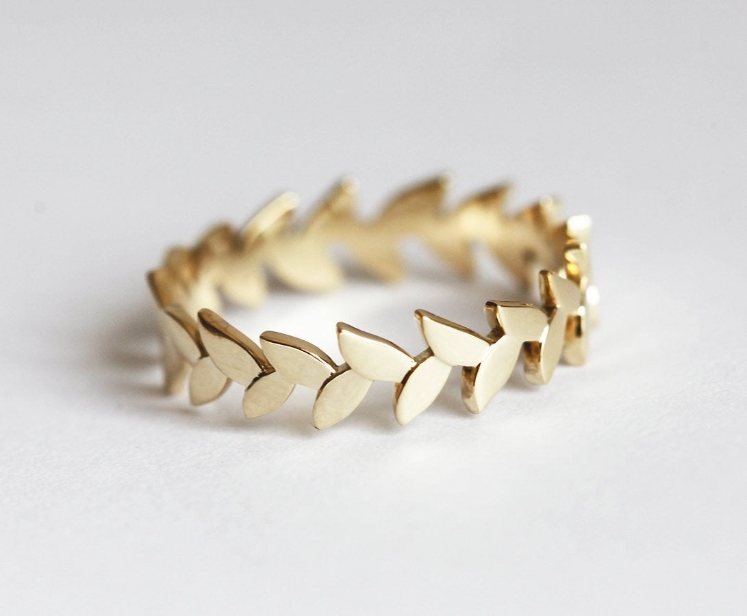 LEAH VERING RING, LEAF BAND-Capucinne
