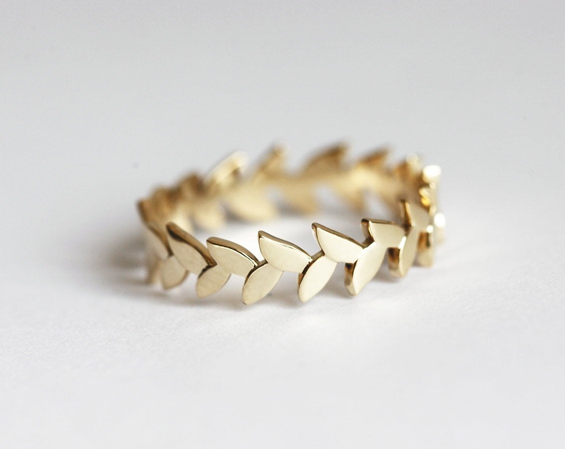 LEAH VERING RING, LEAF BAND-Capucinne