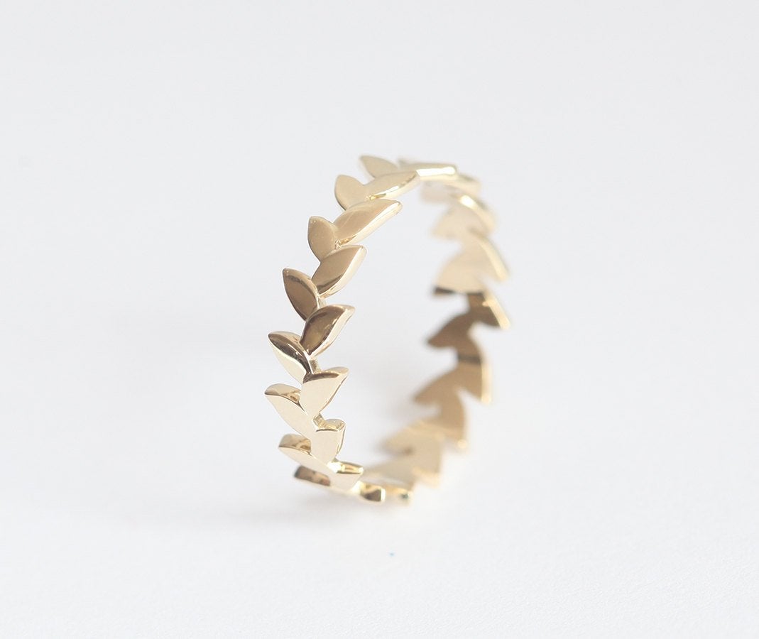 LEAH VERING RING, LEAF BAND-Capucinne