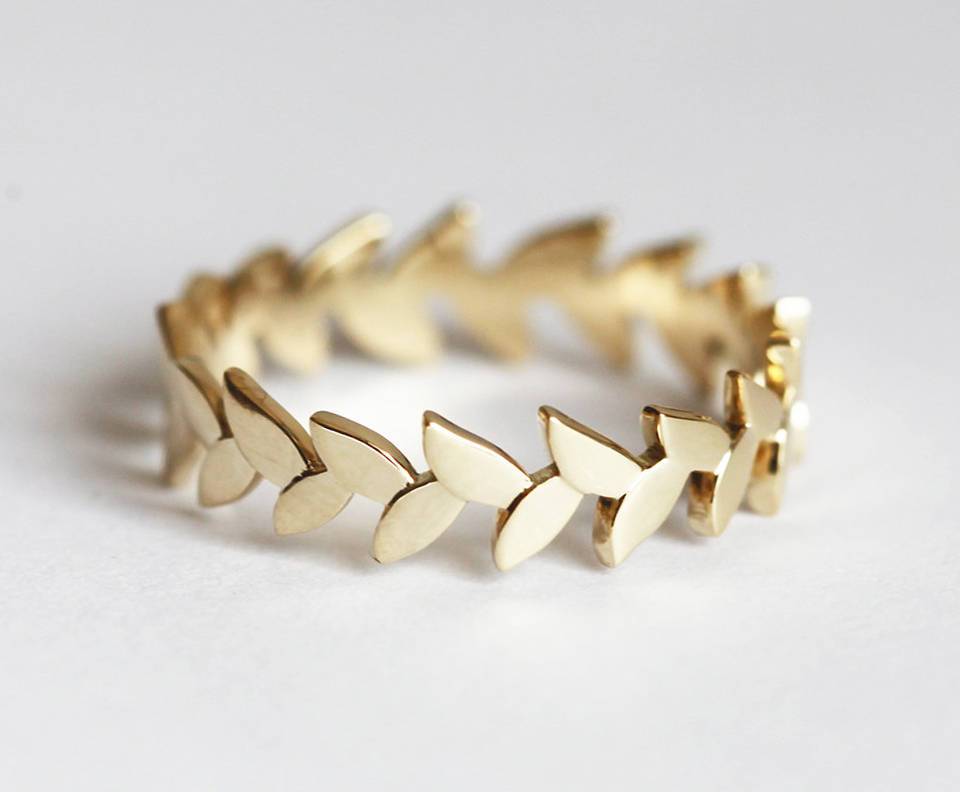 LEAH VERING RING, LEAF BAND-Capucinne