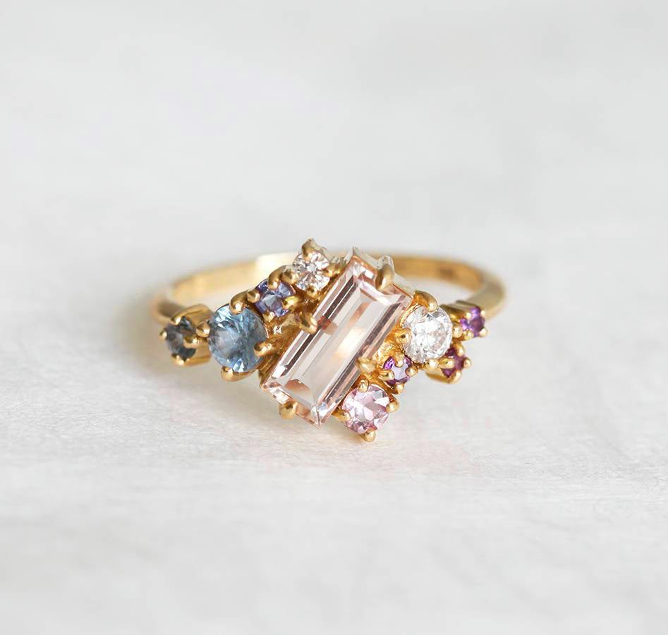 Morganit Cluster Ring