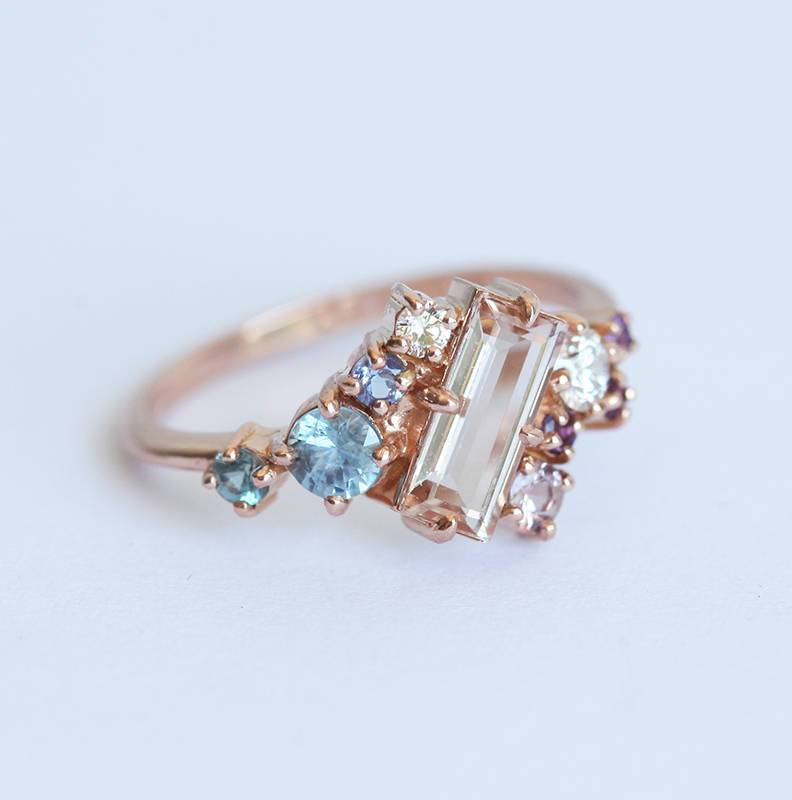 Morganit Cluster Ring