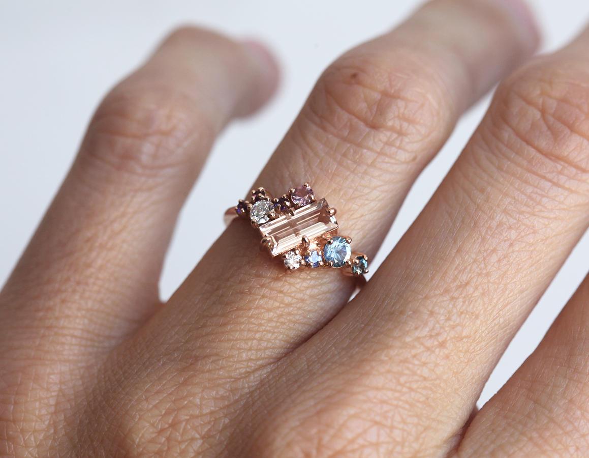 Morganit Cluster Ring