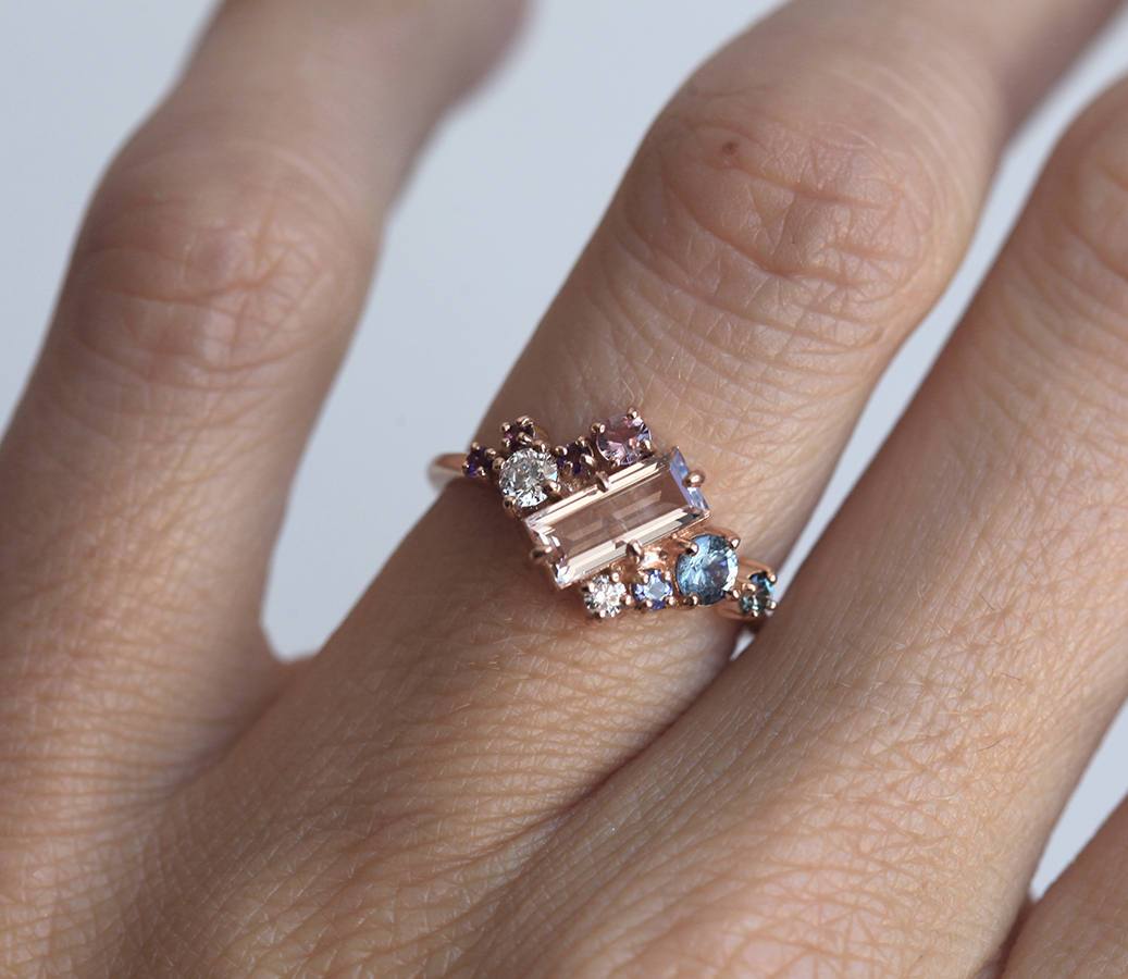 Morganit Cluster Ring