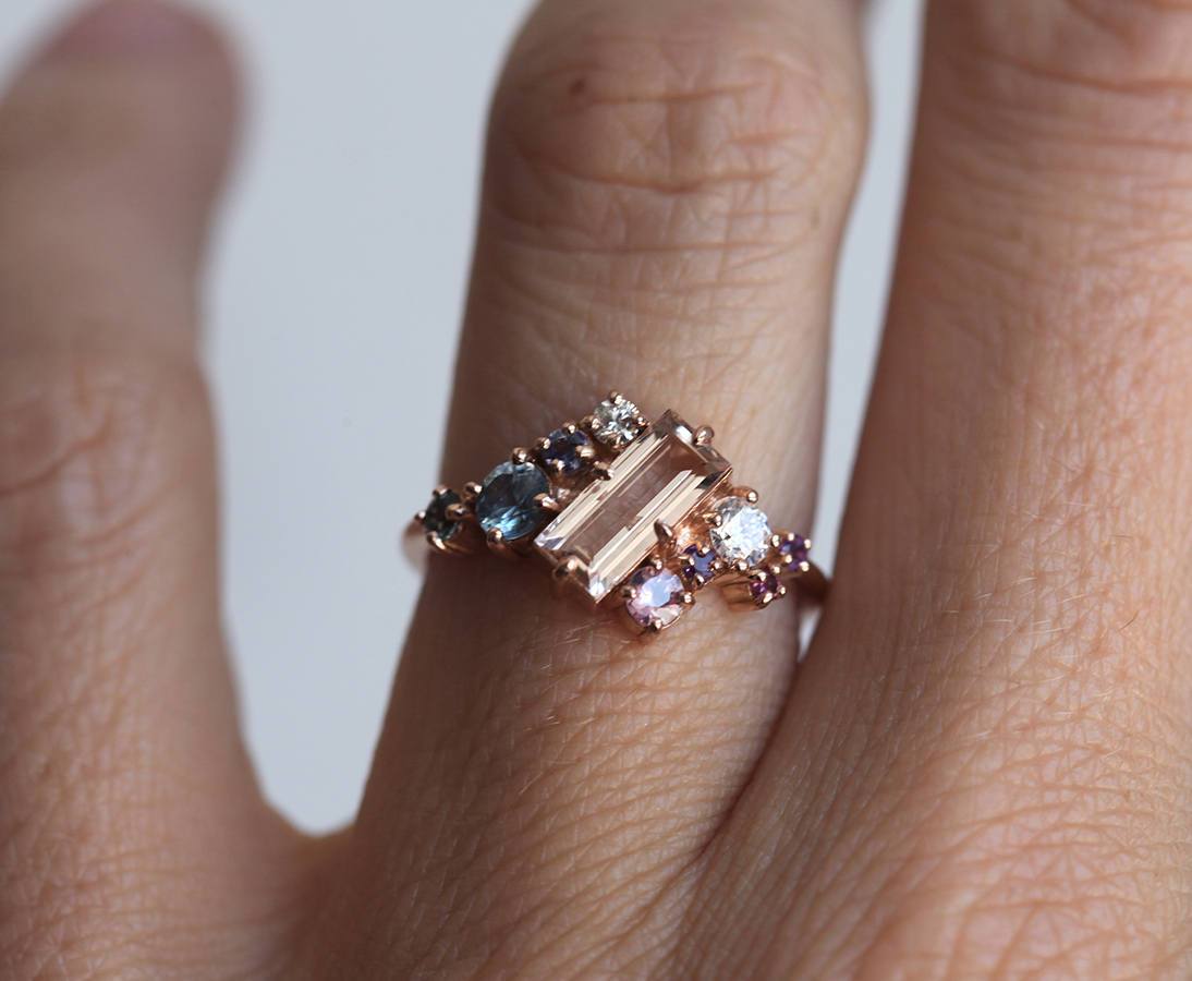 Morganit Cluster Ring