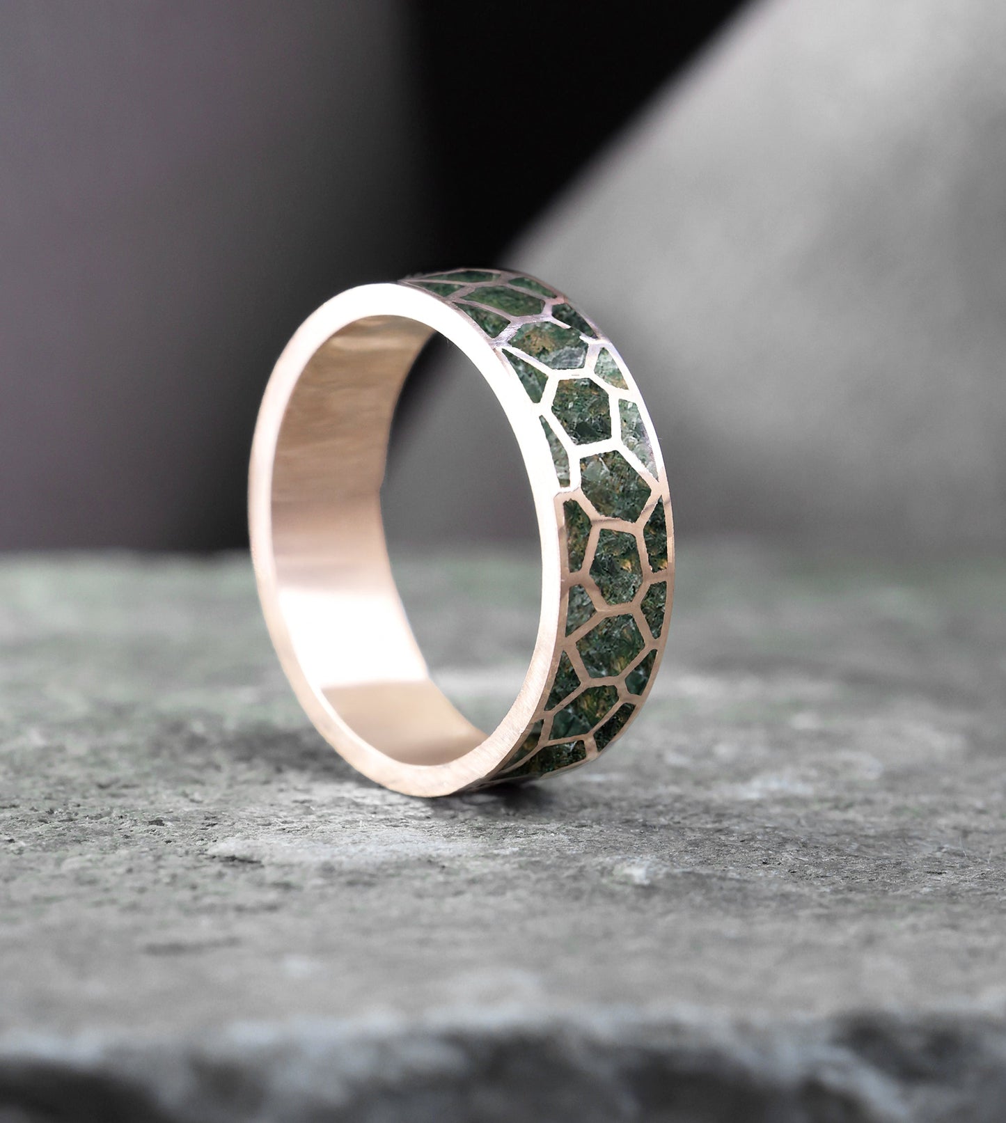 Moss Agate Unisex Burma sa jedinstvenim detaljima