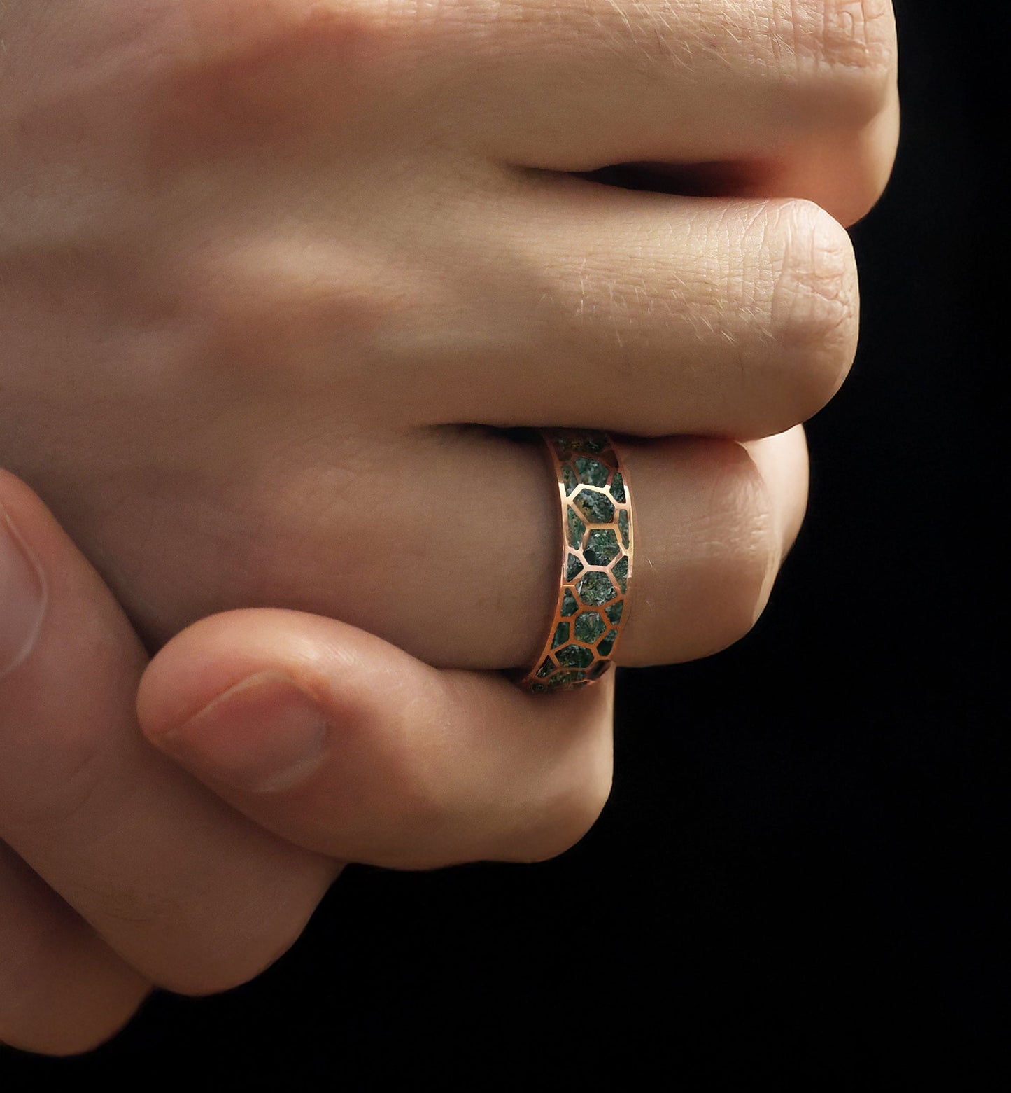 Moss Agate Unisex Burma sa jedinstvenim detaljima