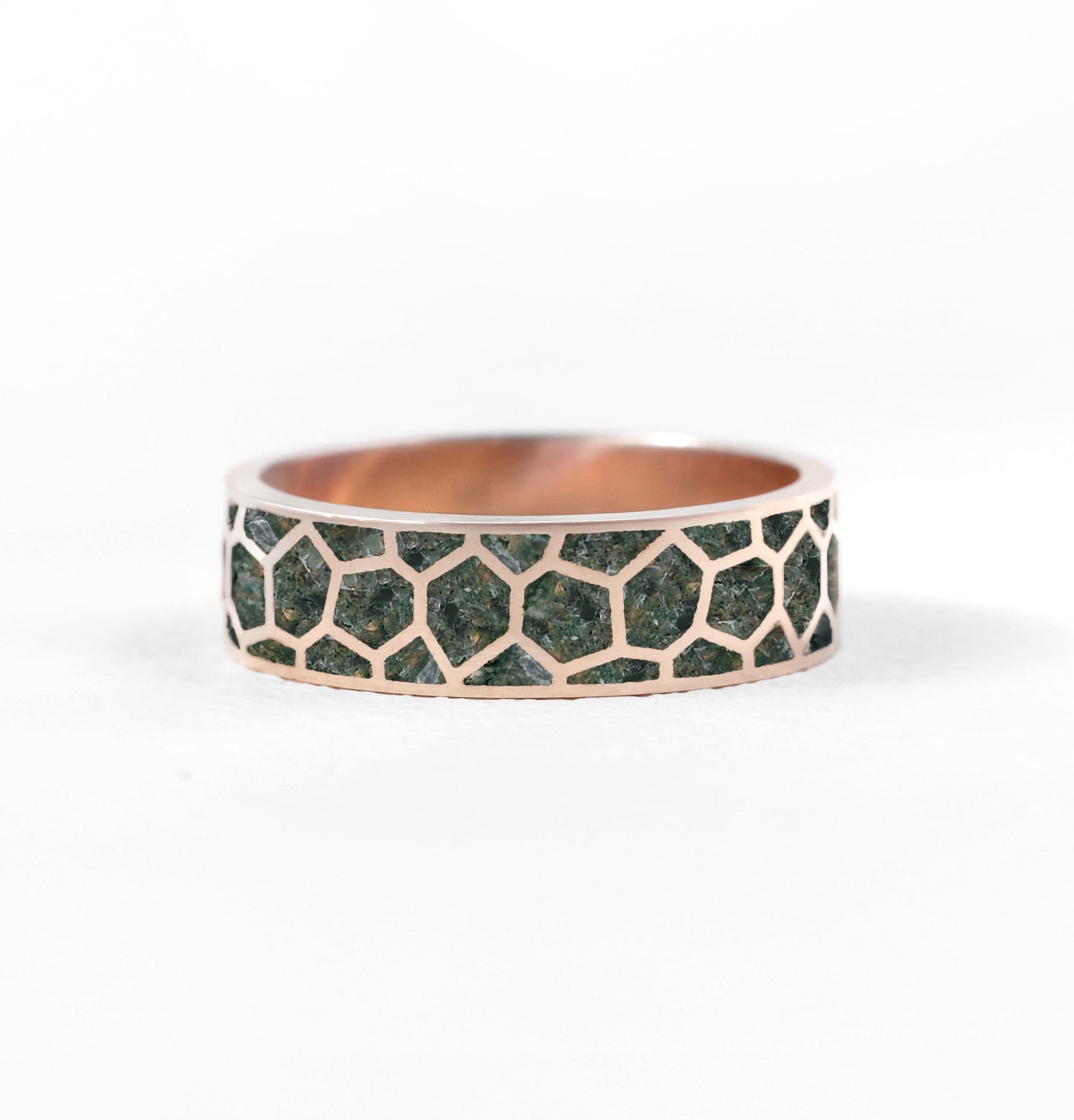 Moss Agate Unisex Burma sa jedinstvenim detaljima