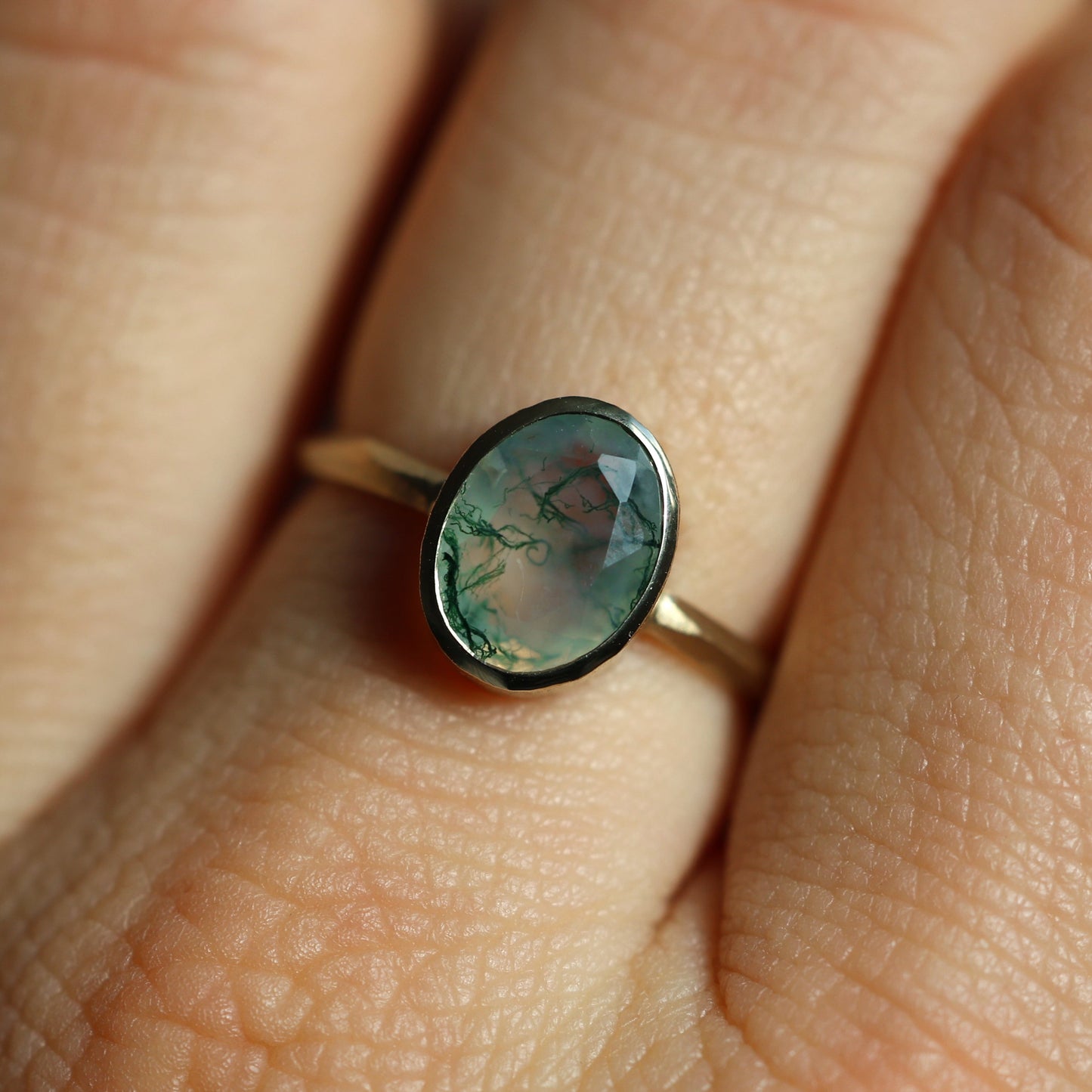 Prsten sa pasijansom od Moss Agate - Capucinne
