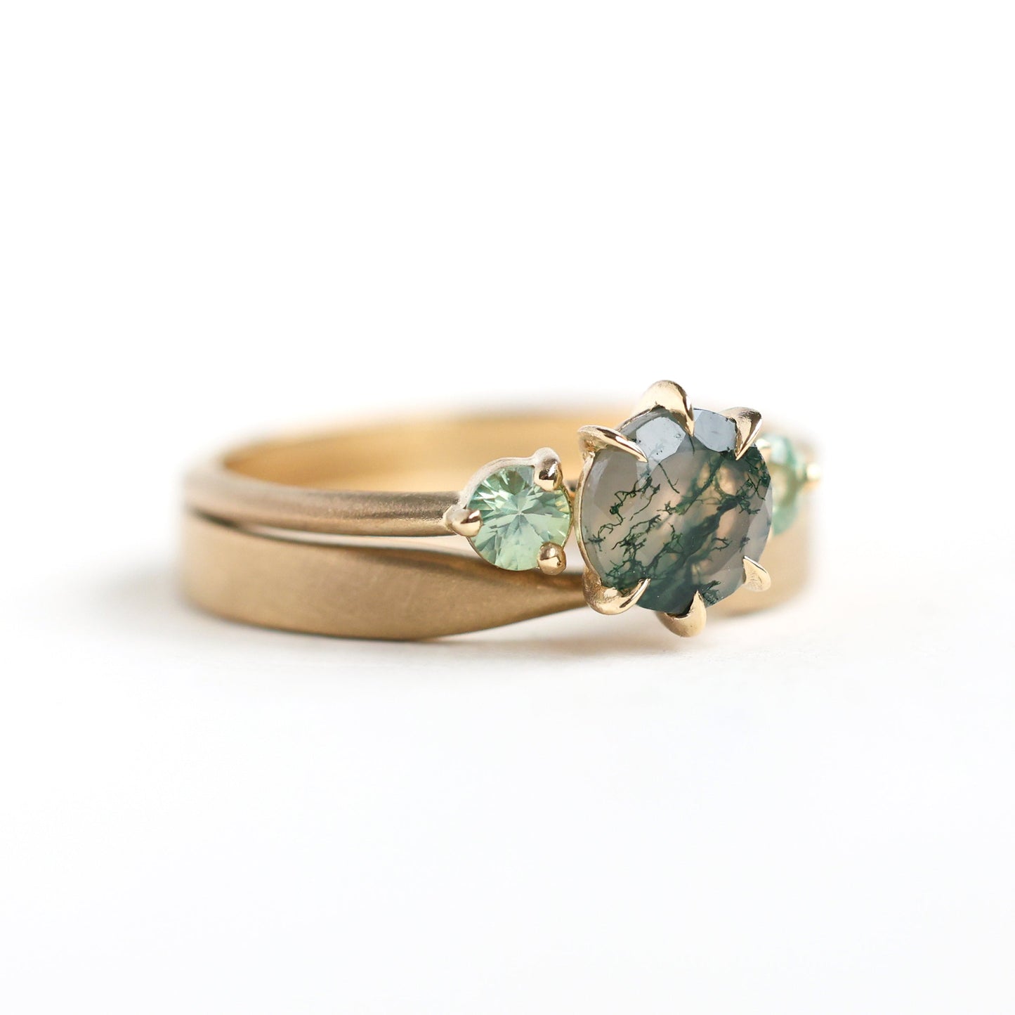 Set venčanih prstena od Moss Agate - Capucinne