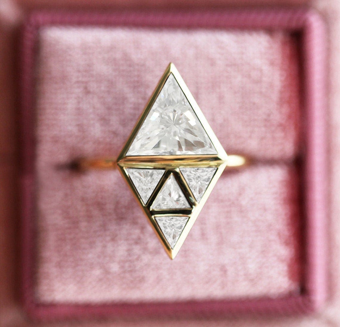 Nina Triangle Diamond Ring-Capucinne