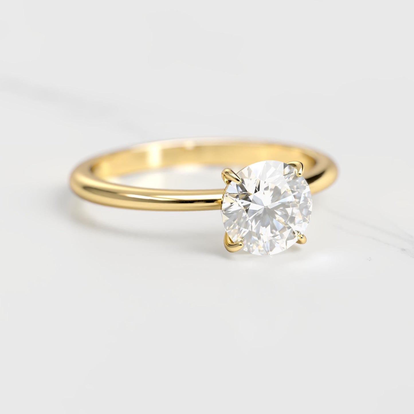 Okrugli pasijans moissanite prsten