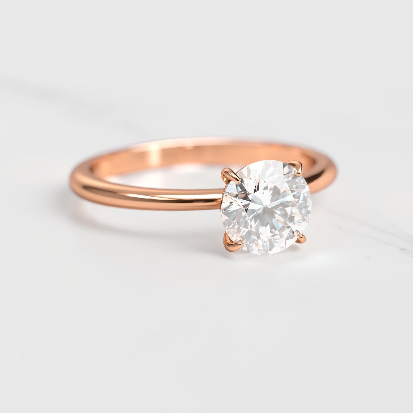 Okrugli pasijans moissanite prsten