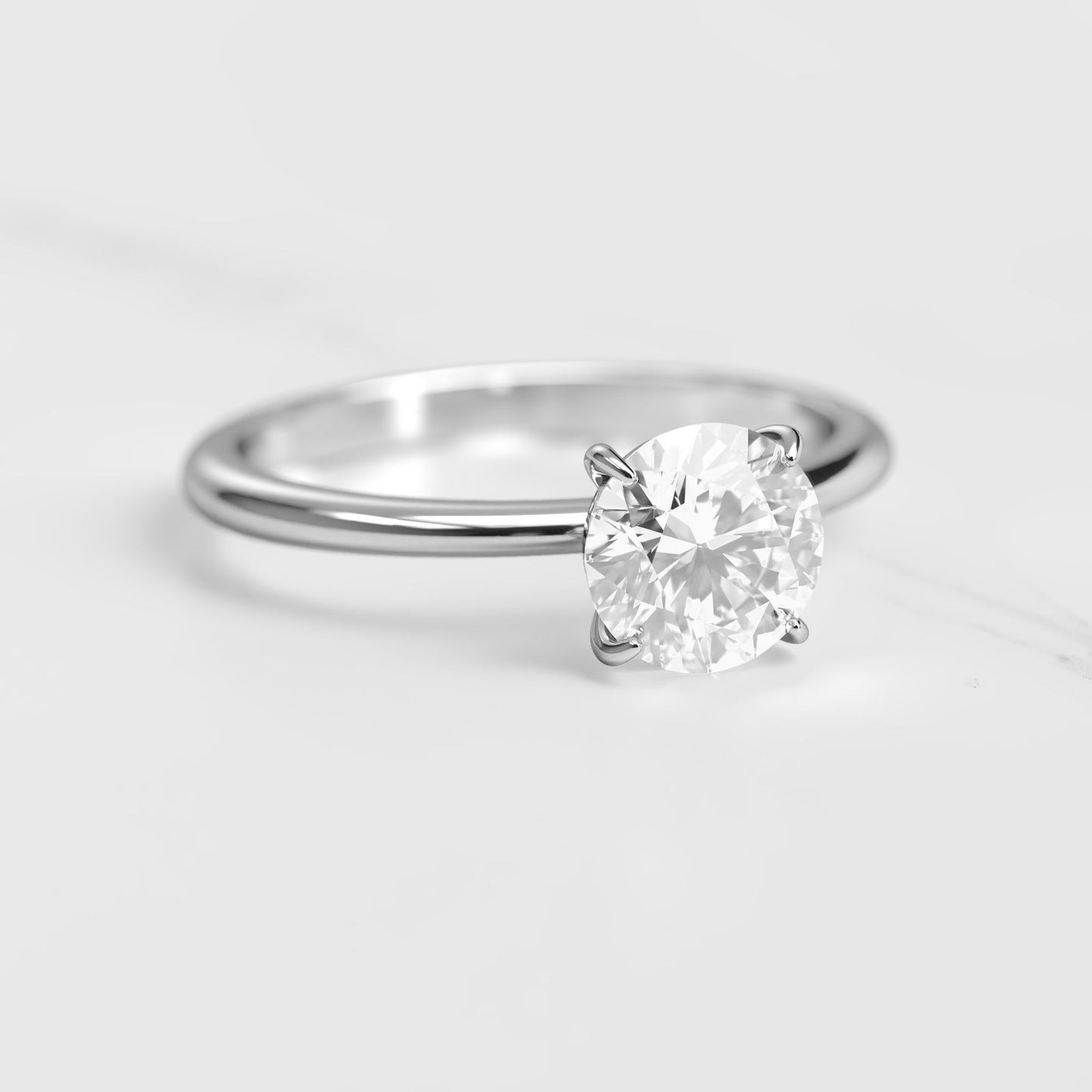 Okrugli pasijans moissanite prsten