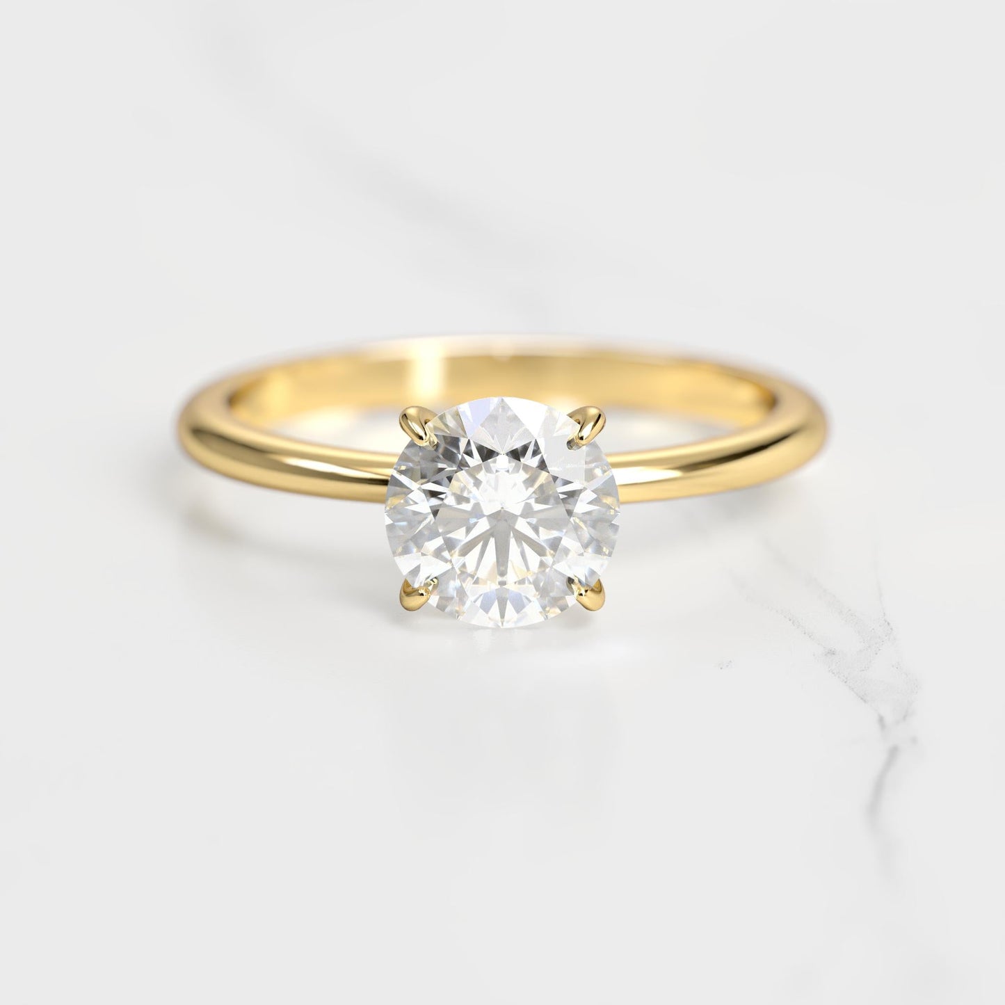 Okrugli pasijans moissanite prsten
