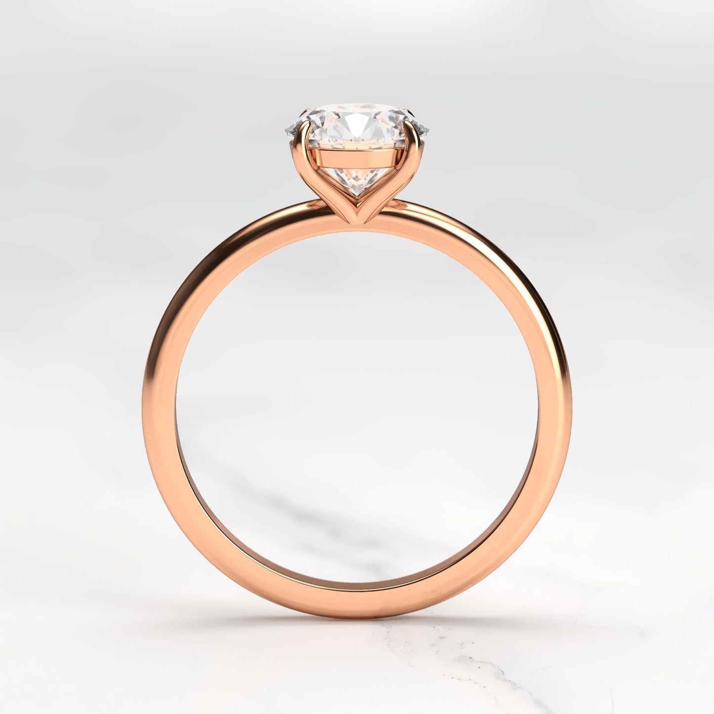 Okrugli konusni pasijans moissanite prsten