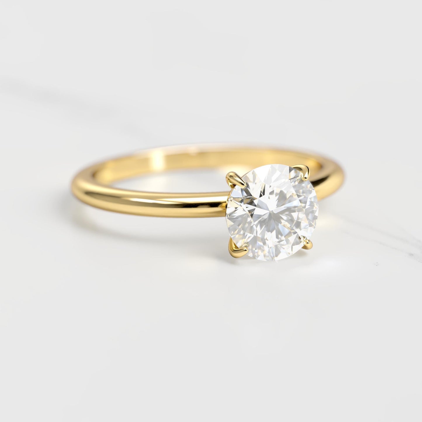 Okrugli konusni pasijans moissanite prsten