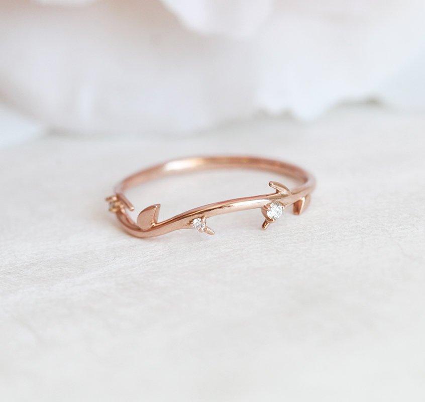 SAVANNAH DIJAMANTSKI PRSTEN, VENČANjE OD 14K ROZE ZLATA-Capucinne